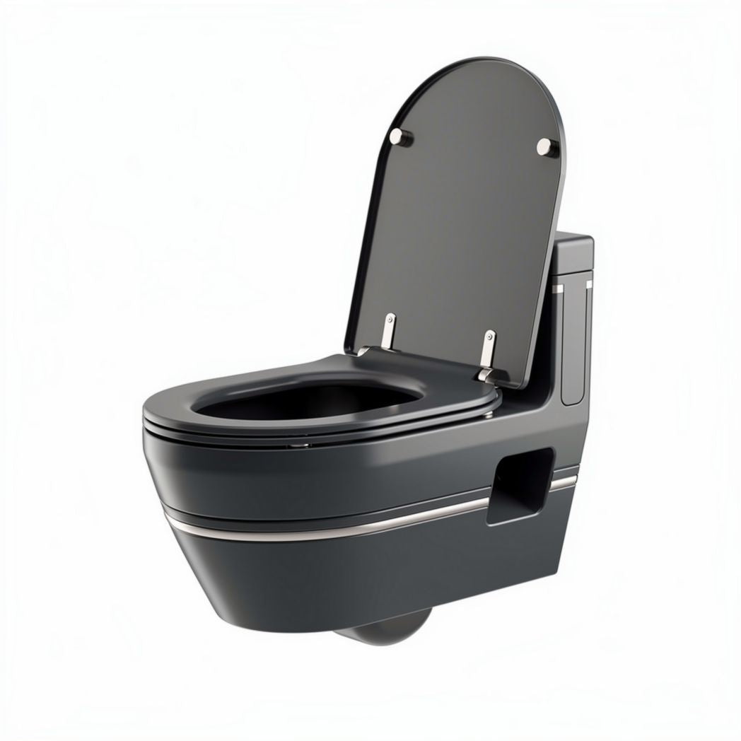 toilette suspendue moderne en céramique noir 70 x 40 x 40cm