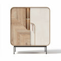Buffet en bois blanc avec éclairage intérieur dimensions 80 x 40 x 120 cm