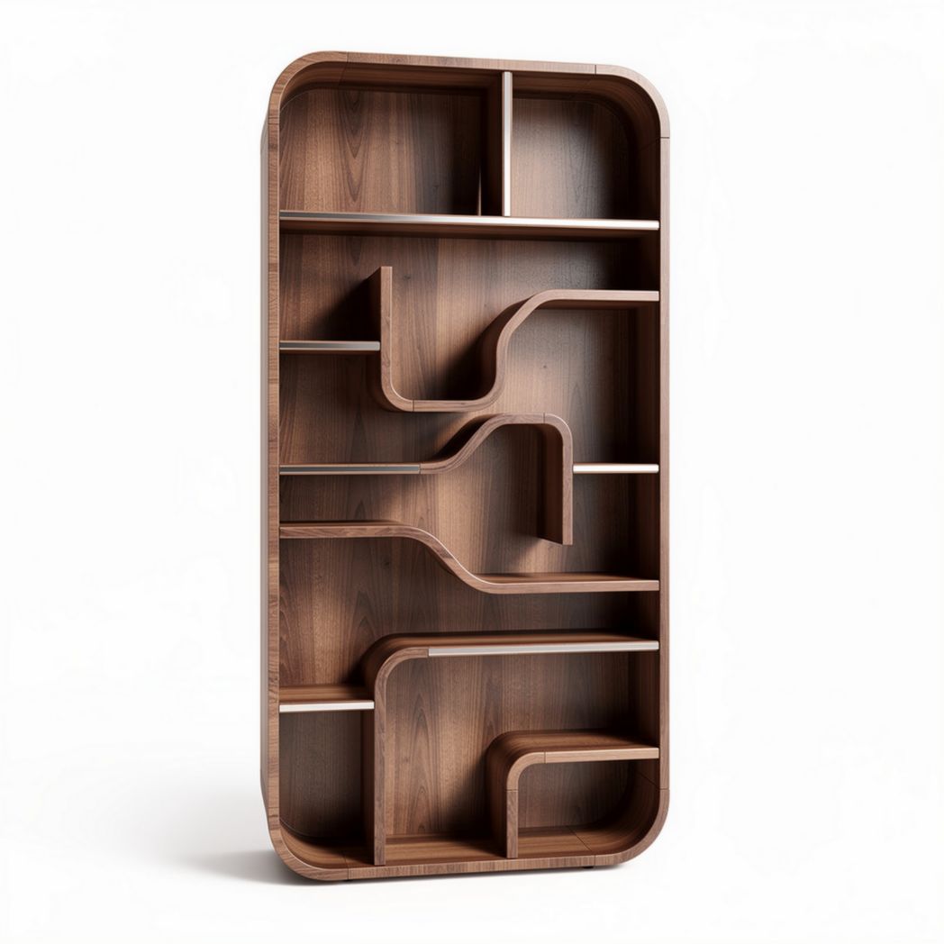 Étagère murale en bois couleur noyer dimensions 140 x 60 x 25cm pour rangements divers