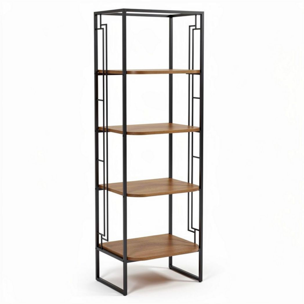 Étagère en bois et métal de 30 x 30 x 150 cm pour un rangement moderne