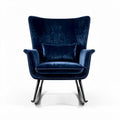 Fauteuil en velours bleu nuit avec coussin 80 x 100 x 100cm