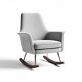 Fauteuil à bascule en tissu gris avec structure en métal et bois 80 x 70 x 100cm