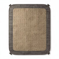 Tapis rectangulaire en jute beige avec franges 120 x 90 x 1cm
