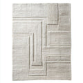 Tapis en fibres synthétiques beige 160 x 230 x 1cm pour salon et chambre